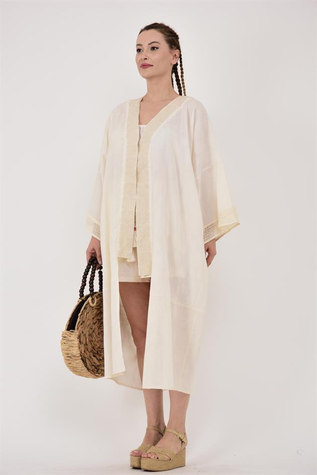 AN10682 AJUR DETAYLI HAM BOHEM KİMONO