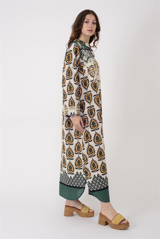 AN10708 MARIN NAKIŞ DETAYLI ELBİSE