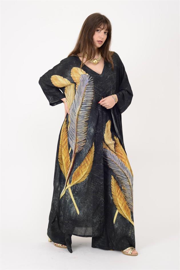 AN10712 FEATHER TAŞ DETAYLI TÜY DESEN TAKIM