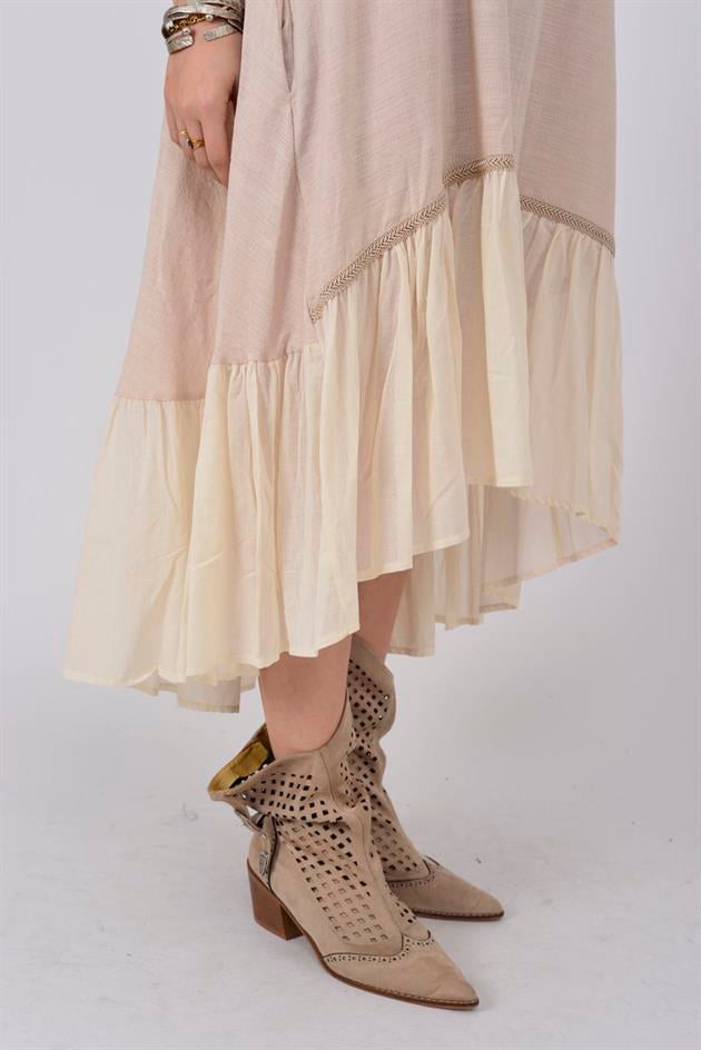 AN10713 ASİMETRİK KOLSUZ ELBİSE