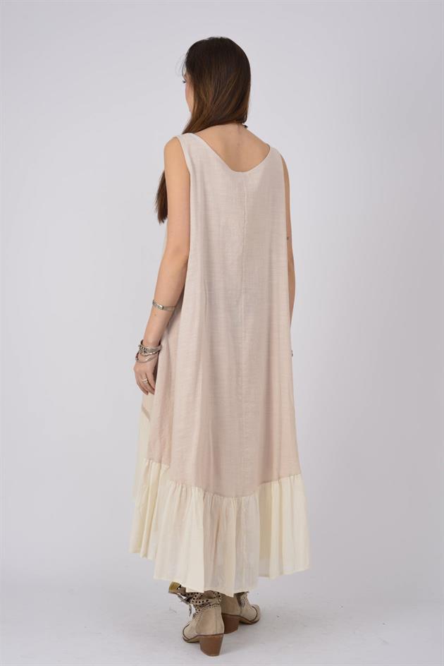 AN10713 ASİMETRİK KOLSUZ ELBİSE