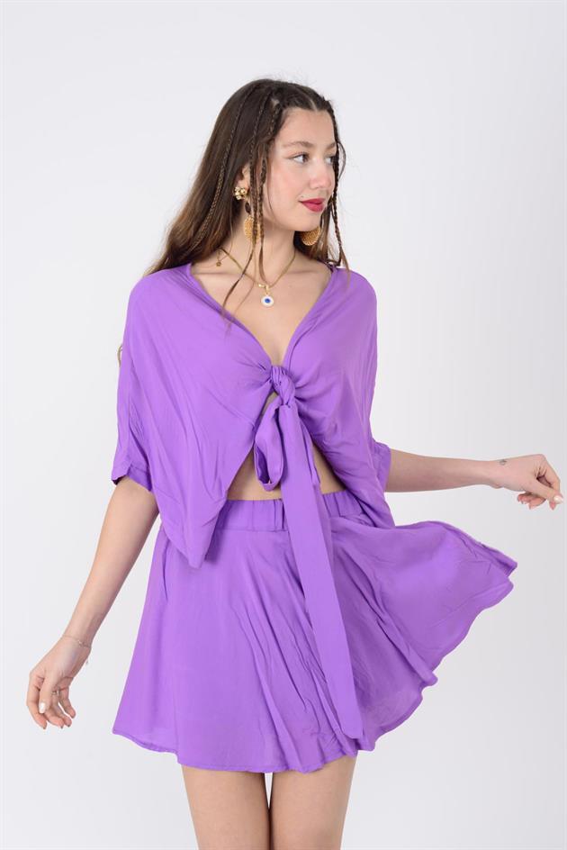 AN10714 BELİ LASTİKLİ ŞORT ETEK