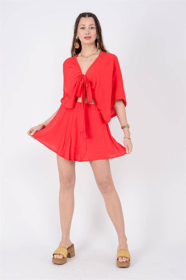 AN10714 BELİ LASTİKLİ ŞORT ETEK