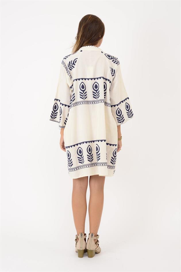 AN10716 DAMLA DESEN V YAKA KISA ELBİSE