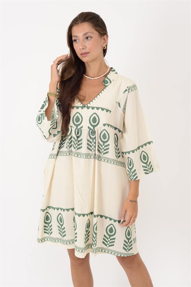 AN10716 DAMLA DESEN KISA ELBİSE