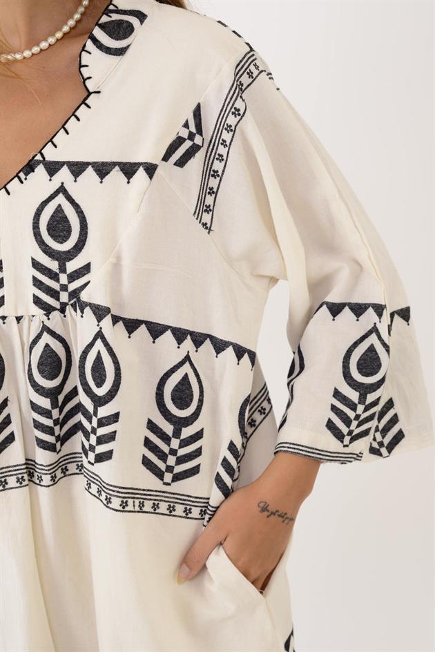 AN10716 DAMLA DESEN KISA ELBİSE