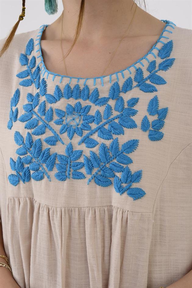 AN10723 NAKIŞ DETAYLI ASİMETRİK ELBİSE