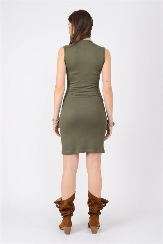 AN10730 FİTİLLİ KOLSUZ ELBİSE