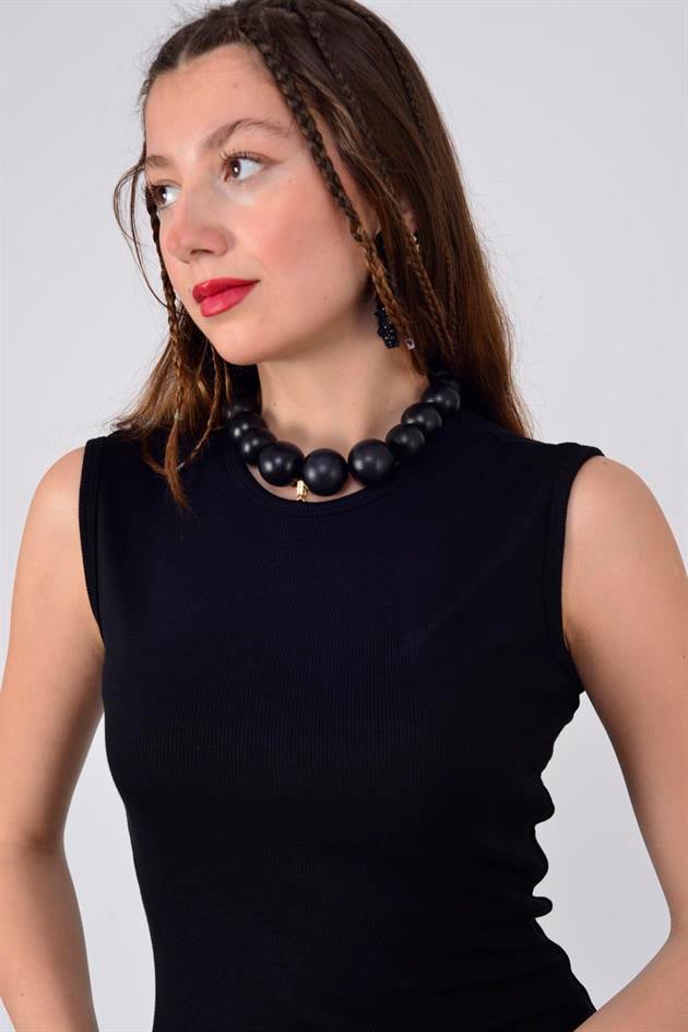 AN10730 FİTİLLİ KOLSUZ ELBİSE