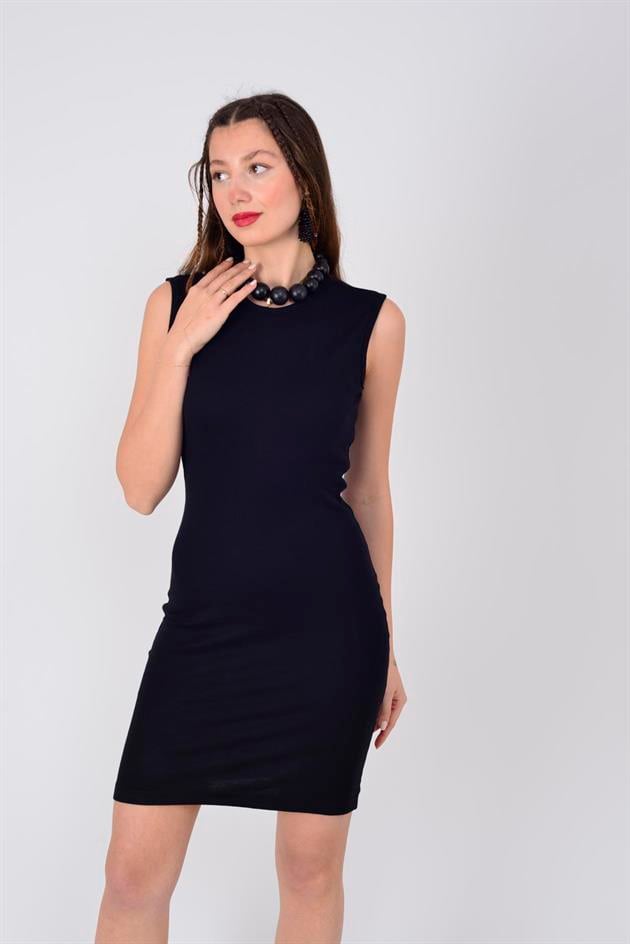 AN10730 FİTİLLİ KOLSUZ ELBİSE