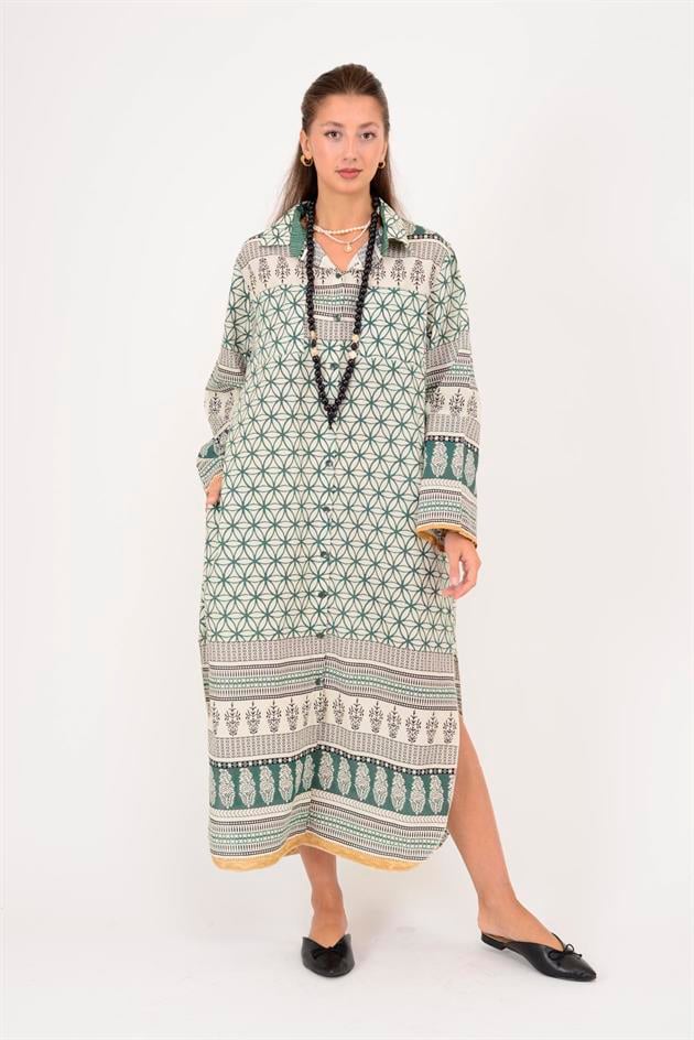 AN10732 MARIN CEP DETAYLI GÖMLEK ELBİSE