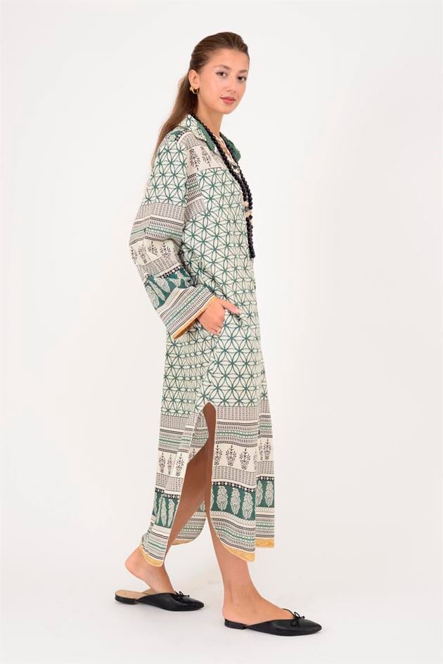 AN10732 MARIN CEP DETAYLI GÖMLEK ELBİSE