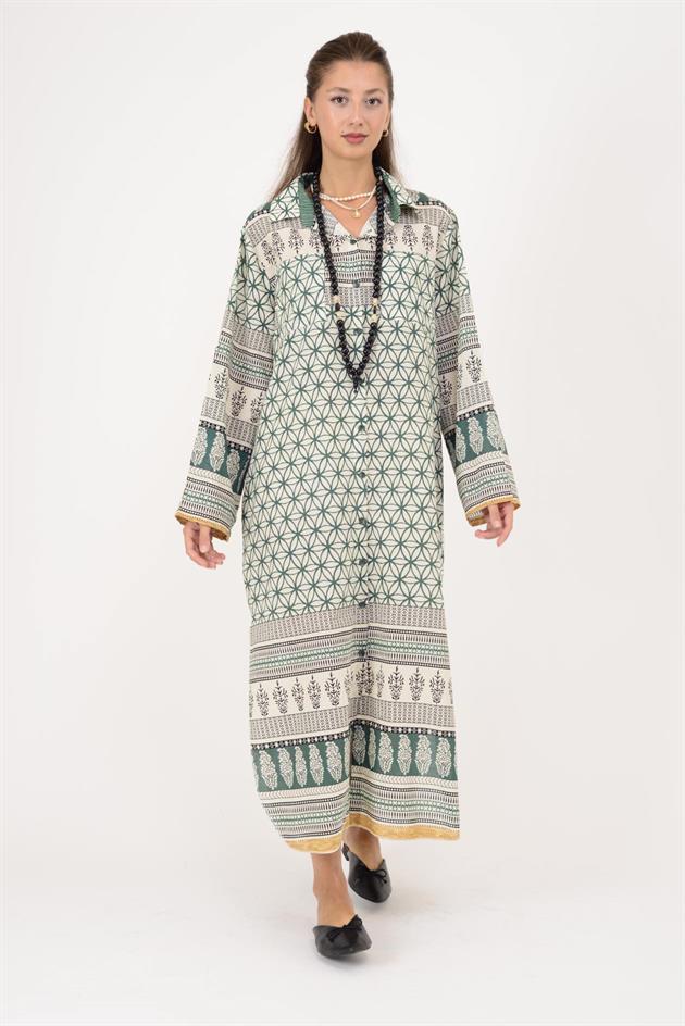 AN10732 MARIN CEP DETAYLI GÖMLEK ELBİSE