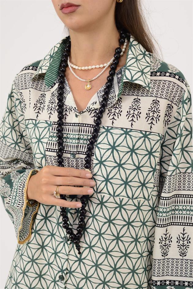 AN10732 MARIN CEP DETAYLI GÖMLEK ELBİSE