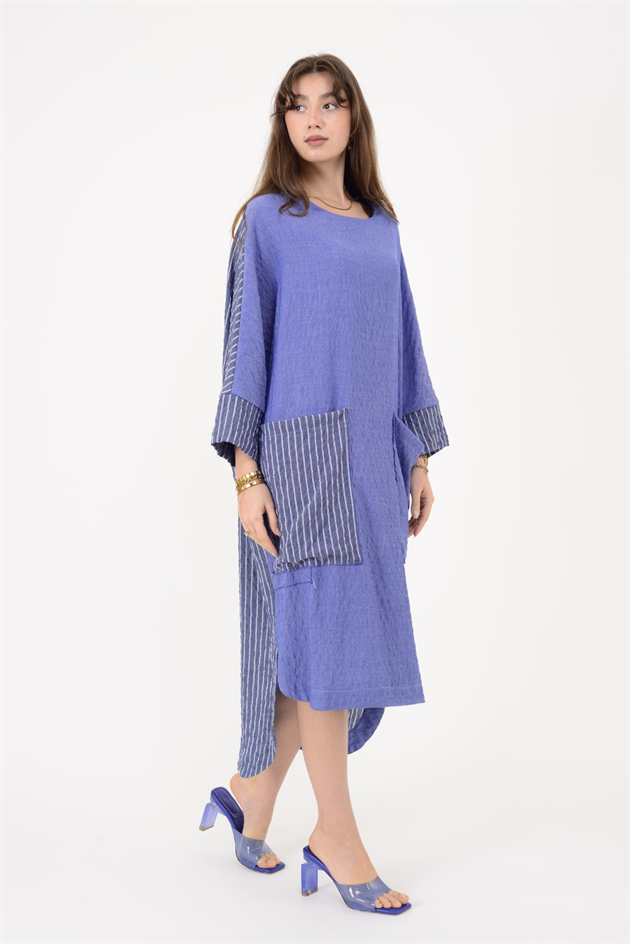 AN10745 BLUNT CEP DETAYLI GOFRE ELBİSE