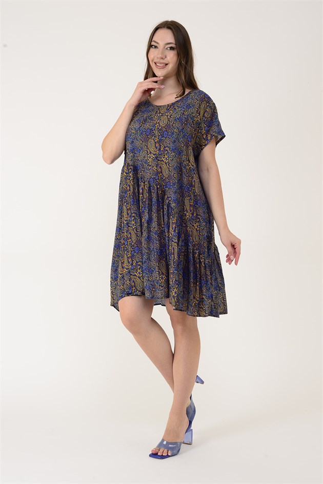 AN10768 ASİMETRİK DETAYLI KISA ELBİSE