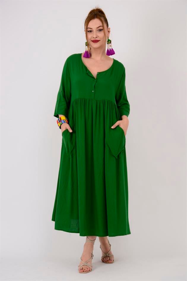 AN164 ÜÇ DÜĞMELİ ELBİSE