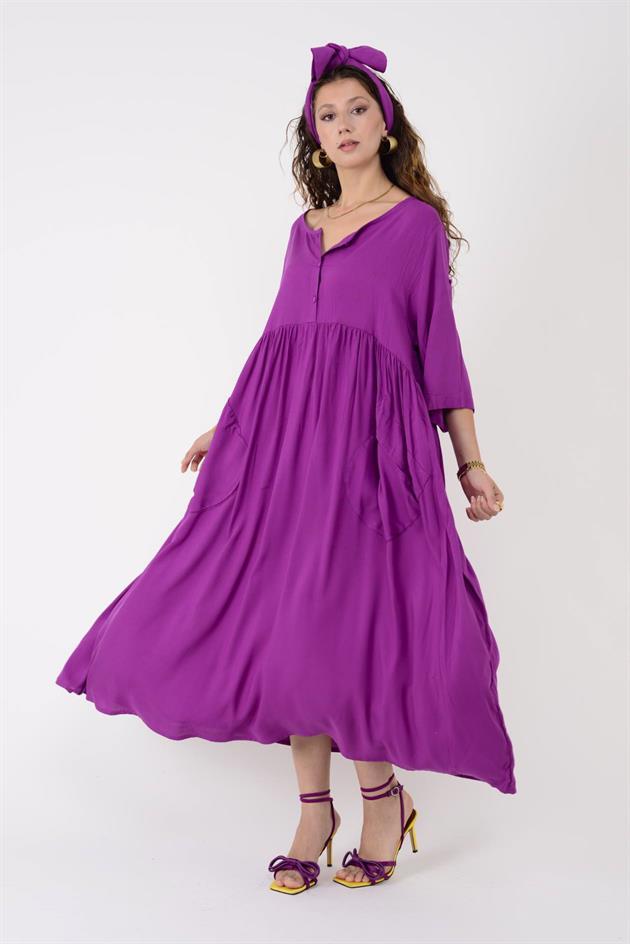 AN164 ÜÇ DÜĞMELİ ELBİSE