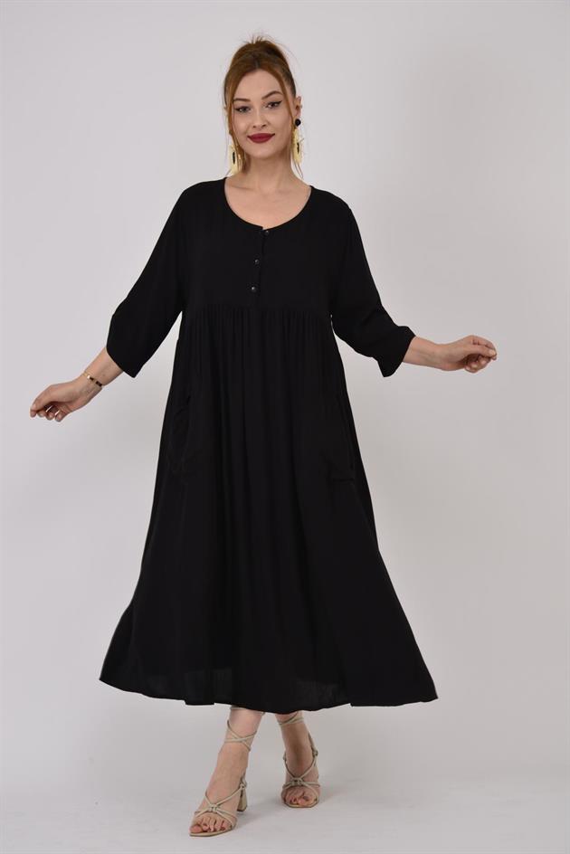 AN164 ÜÇ DÜĞMELİ ELBİSE