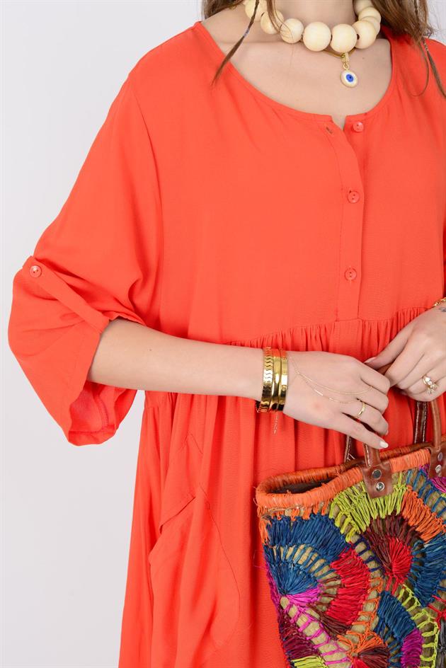 AN164 ÜÇ DÜĞMELİ ELBİSE