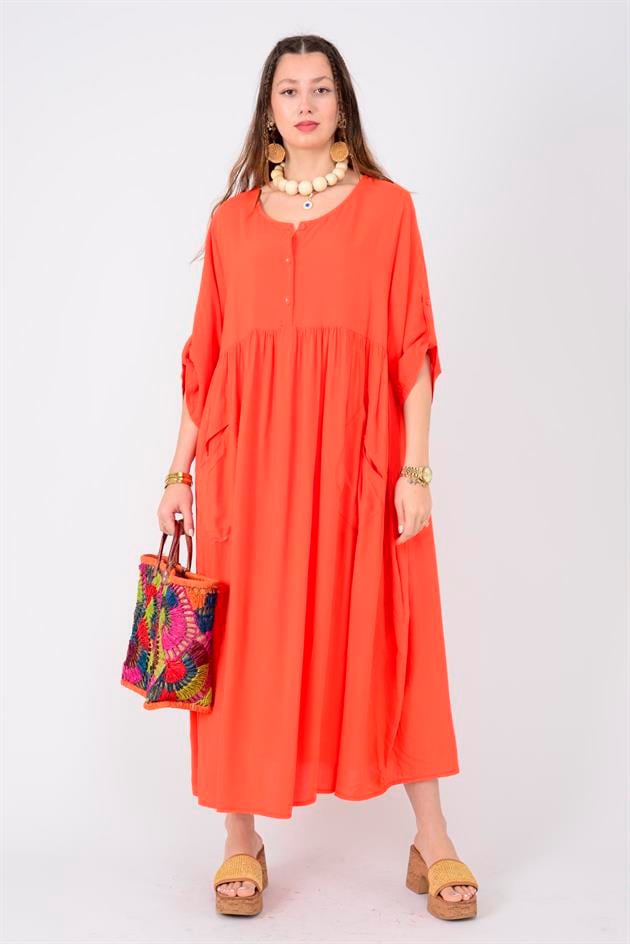 AN164 ÜÇ DÜĞMELİ ELBİSE