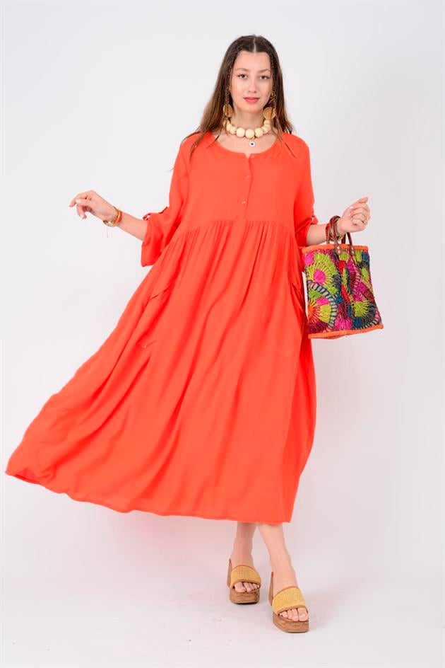 AN164 ÜÇ DÜĞMELİ ELBİSE