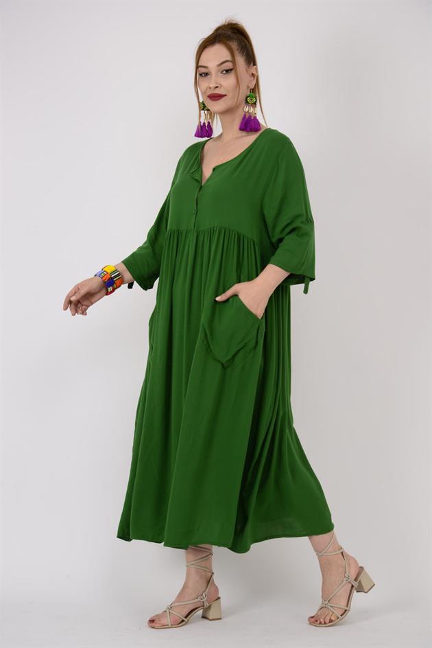 AN164 ÜÇ DÜĞMELİ ELBİSE