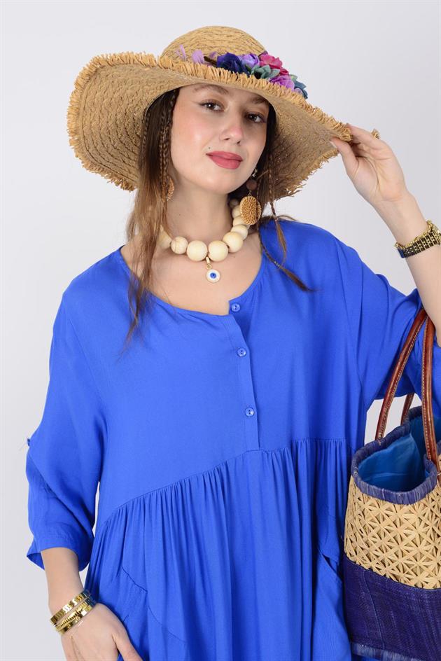 AN164 ÜÇ DÜĞMELİ ELBİSE