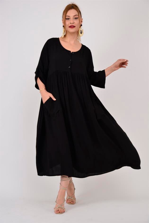 AN164 ÜÇ DÜĞMELİ ELBİSE