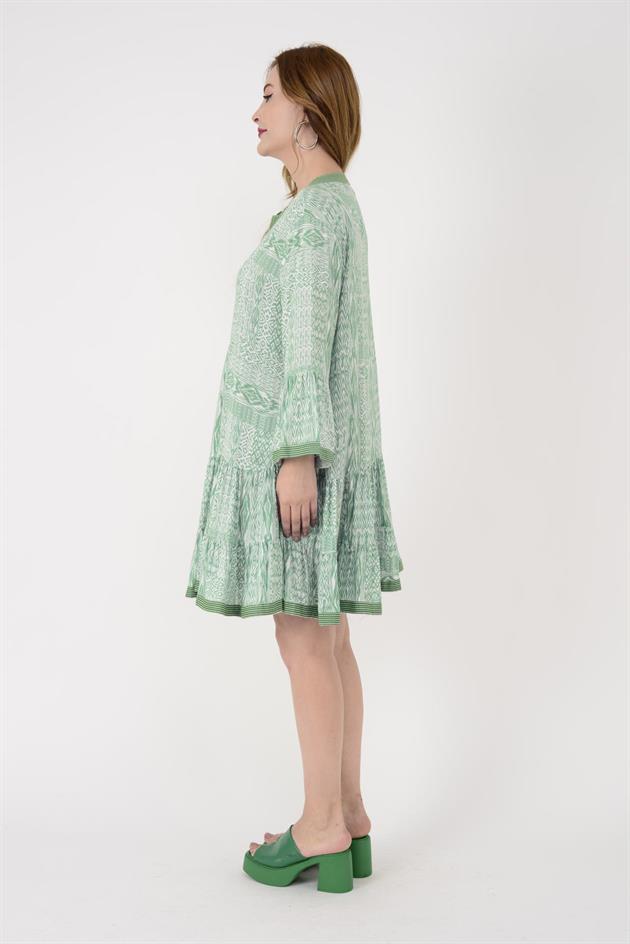 AN181 GARNİ DETAYLI KISA ELBİSE