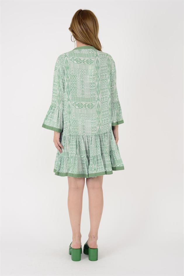 AN181 GARNİ DETAYLI KISA ELBİSE