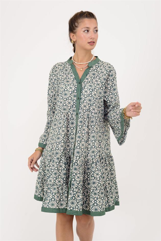 AN181 MARIN GARNİ DETAYLI KISA ELBİSE