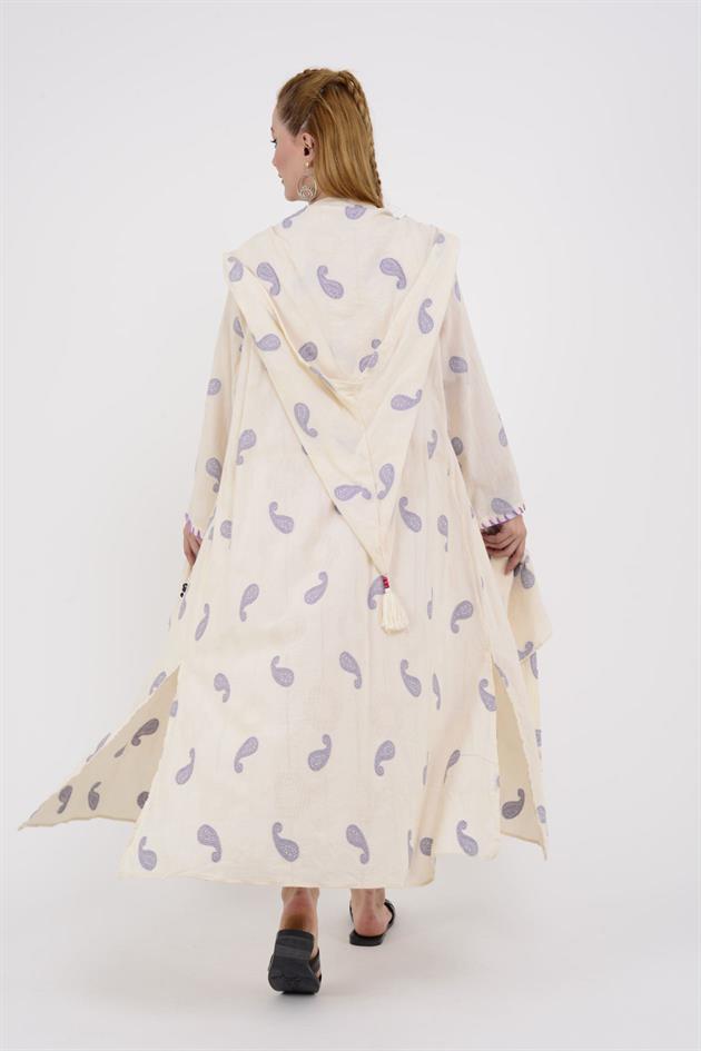 AN2104-2 FLORA CADI KAPÜŞONLU HAM ASİMETRİK KİMONO