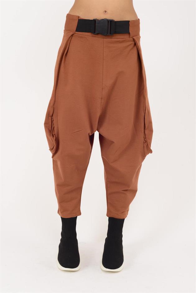 AN2150 KAJU TOKALI KEMER DETAYLI ŞALVAR