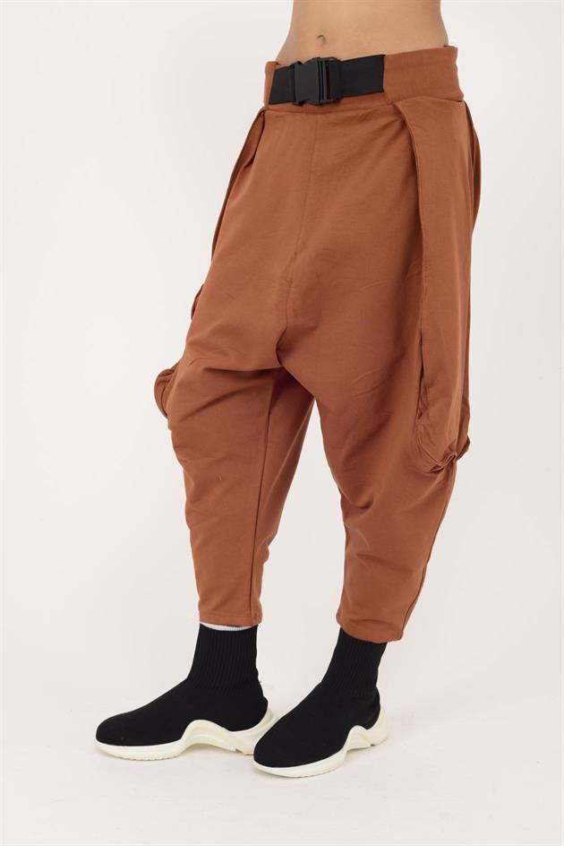 AN2150 KAJU TOKALI KEMER DETAYLI ŞALVAR