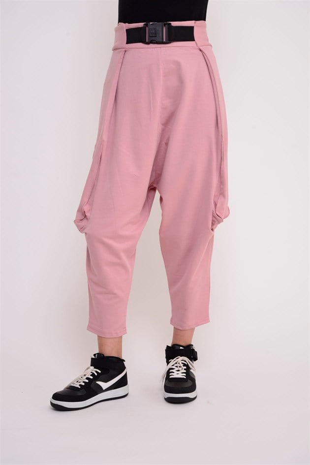 AN2150 KAJU TOKALI KEMER DETAYLI ŞALVAR