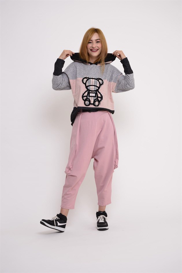 AN2150 KAJU TOKALI KEMER DETAYLI ŞALVAR