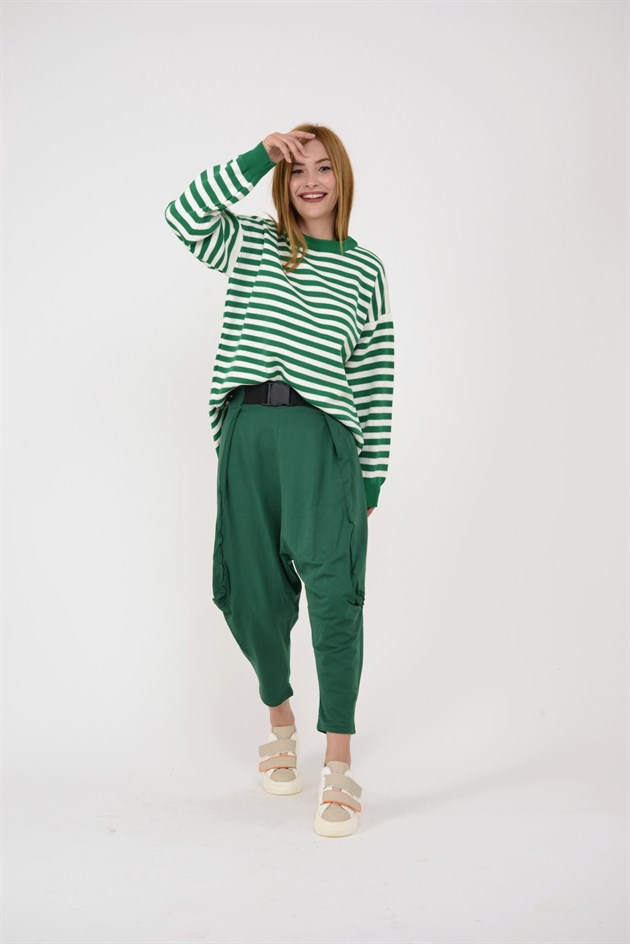 AN2150 KAJU TOKALI KEMER DETAYLI ŞALVAR