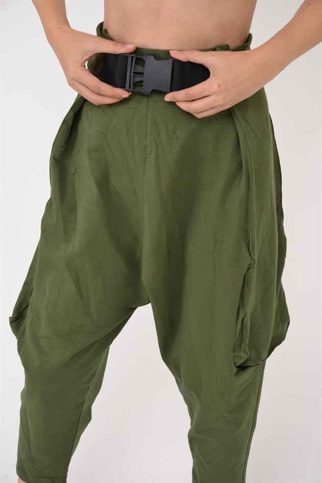 AN2150 KAJU TOKALI KEMER DETAYLI ŞALVAR