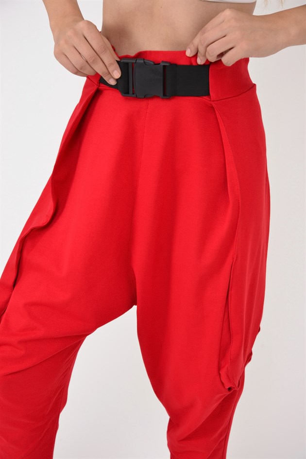 AN2150 KAJU TOKALI KEMER DETAYLI ŞALVAR