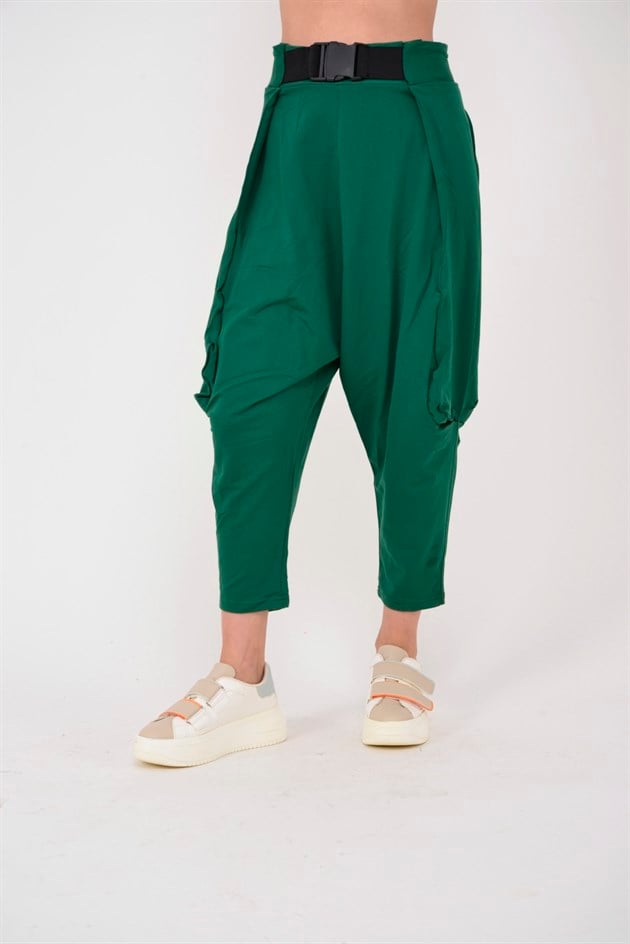 AN2150 KAJU TOKALI KEMER DETAYLI ŞALVAR