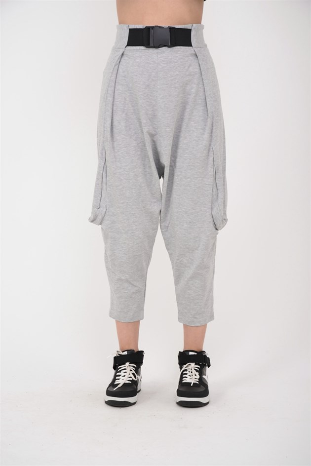 AN2150 KAJU TOKALI KEMER DETAYLI ŞALVAR