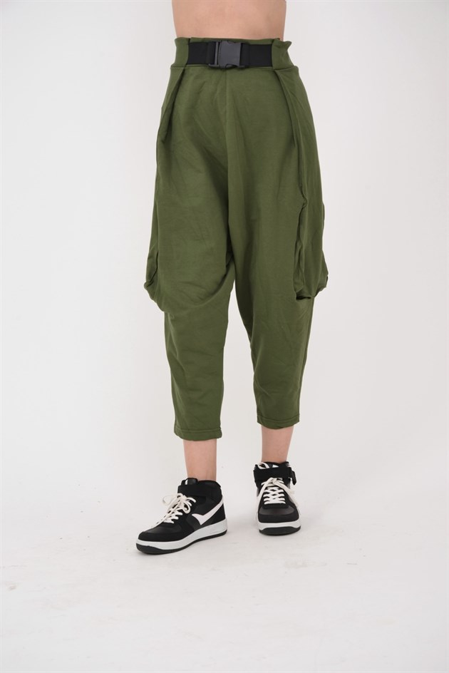 AN2150 KAJU TOKALI KEMER DETAYLI ŞALVAR