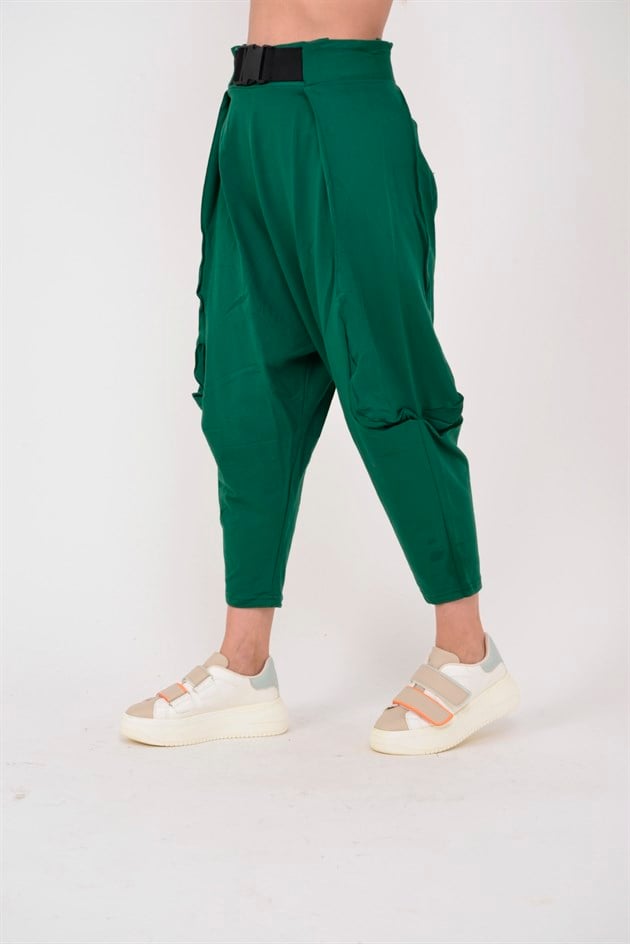 AN2150 KAJU TOKALI KEMER DETAYLI ŞALVAR