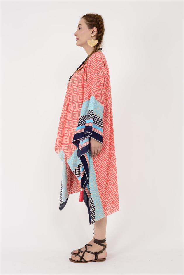 AN4012 MARIN GEOMETRİK DESEN PANÇO