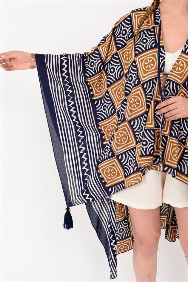 AN4012 MARIN GEOMETRİK DESEN PANÇO