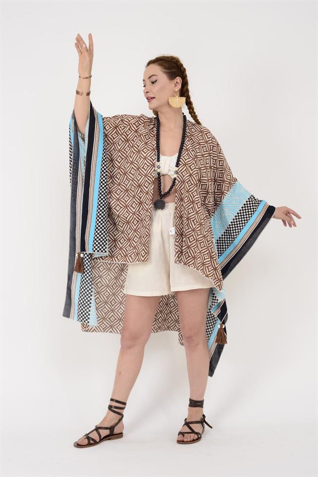 AN4012 MARIN GEOMETRİK DESEN PANÇO