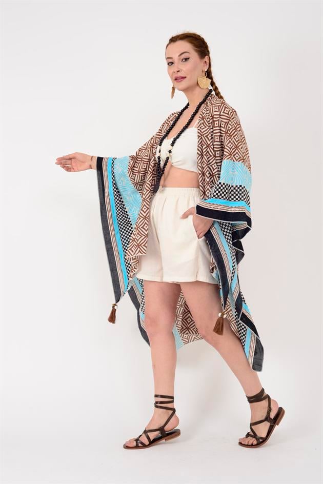 AN4012 MARIN GEOMETRİK DESEN PANÇO