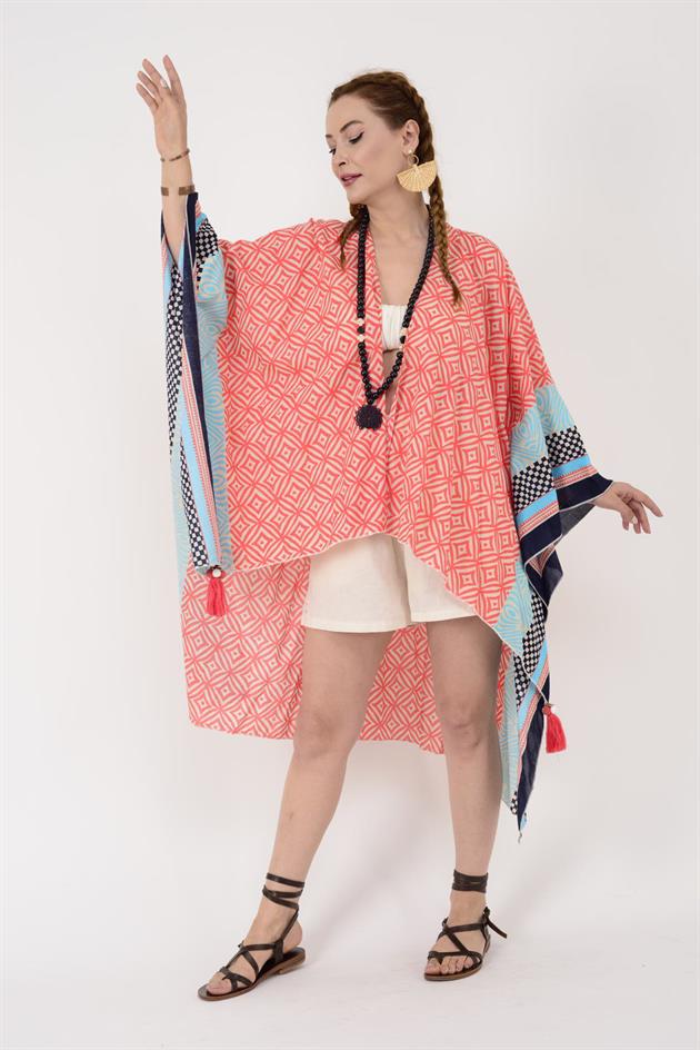 AN4012 MARIN GEOMETRİK DESEN PANÇO