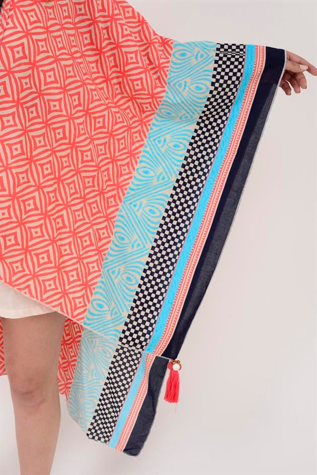 AN4012 MARIN GEOMETRİK DESEN PANÇO